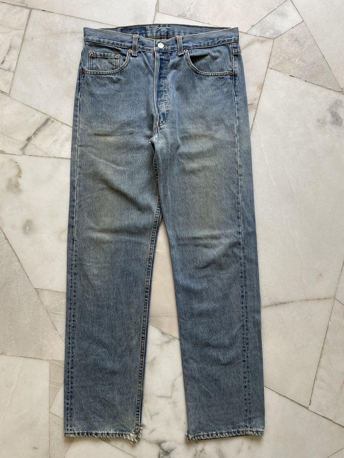 Levi's Vintage 90s Levis 501 Blue Washed Jeans 32x32 Size US 32 / EU 48 - 1 Thumbnail