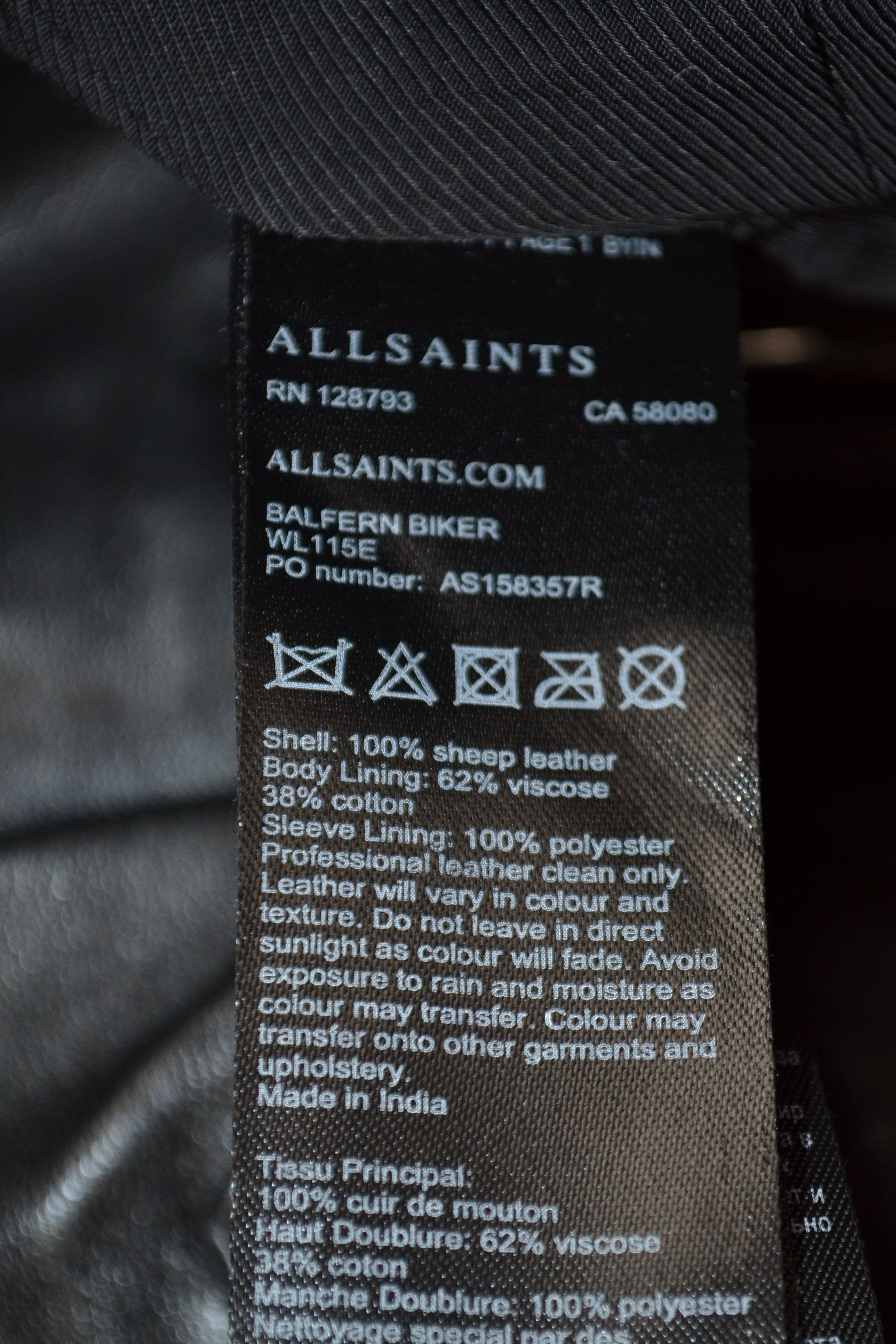 Allsaints Allsaints Balfern Biker Black 0 US Jacket Size XS / US 0-2 / IT 36-38 - 8 Thumbnail