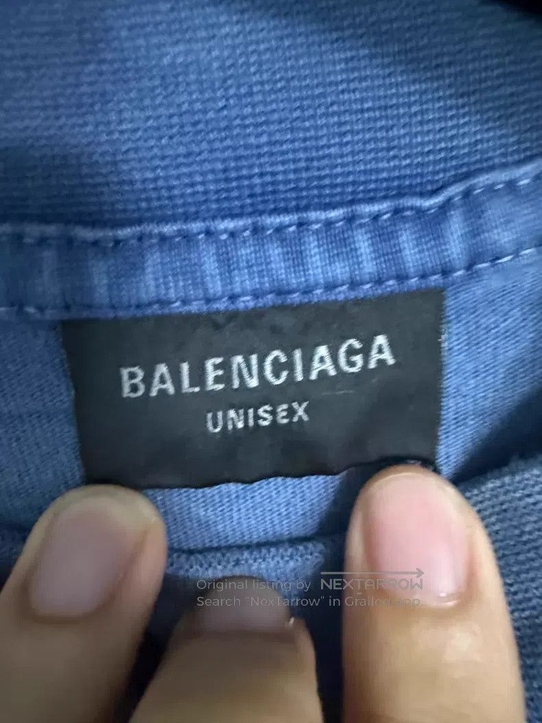Balenciaga Balenciaga Loose Fit Oversized Short Sleeve Blue Shirt Size US L / EU 52-54 / 3 - 3 Thumbnail