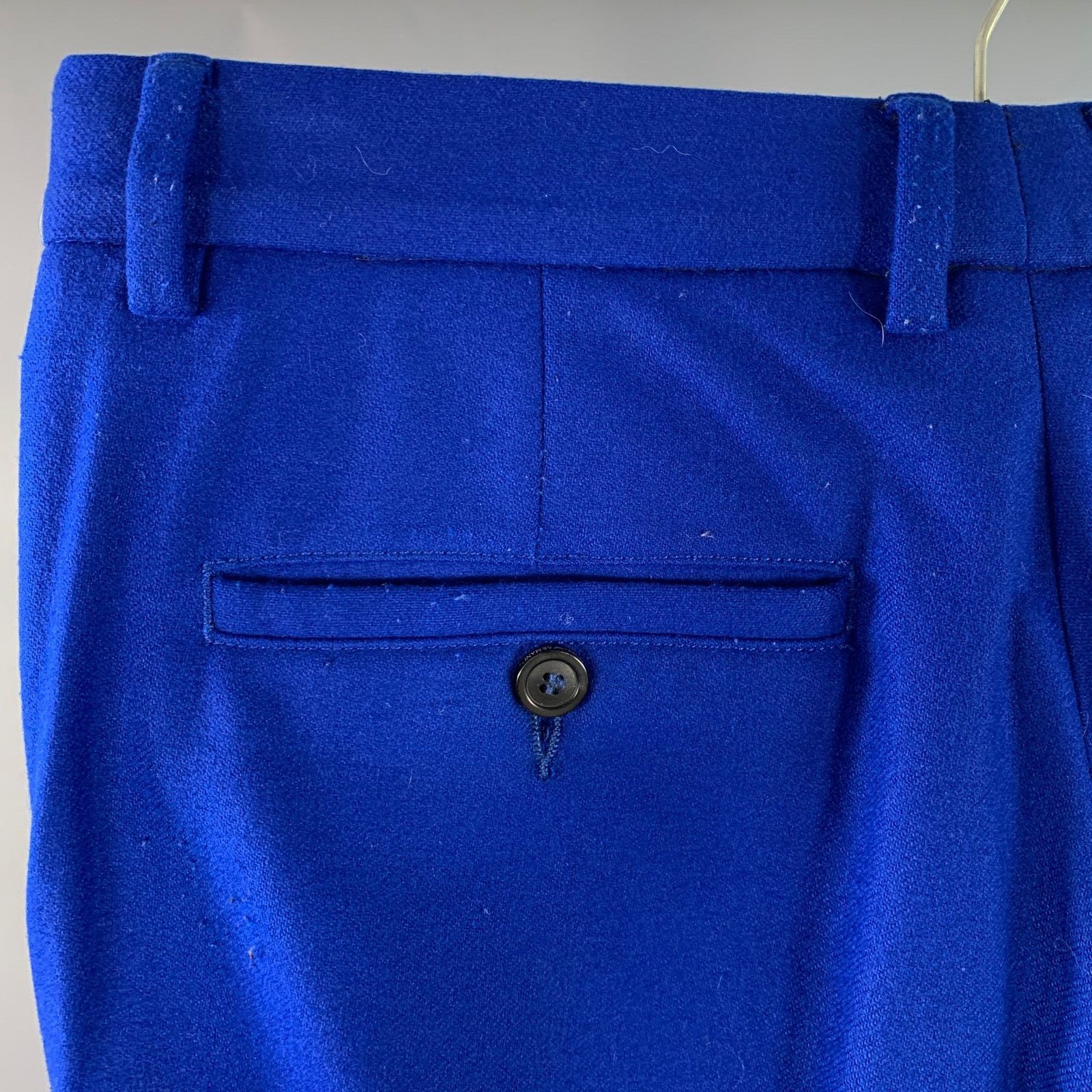 Emporio Armani Size 30 Royal Blue Wool Blend Tapered Dress Pants Size US 30 / EU 46 - 4 Thumbnail