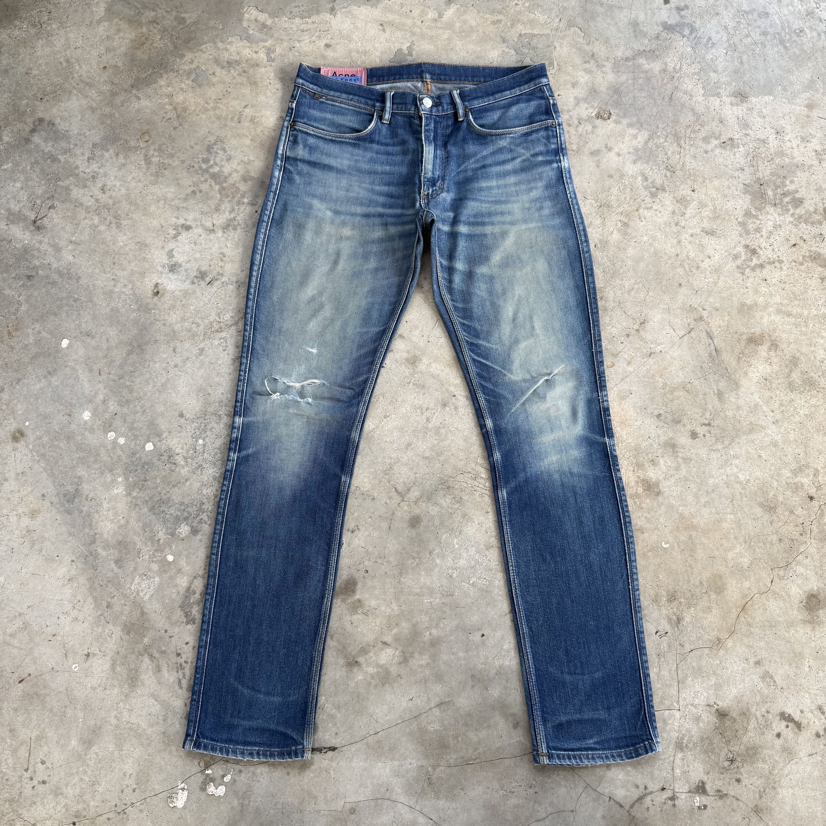 Acne Studios W33 ACNE STUDIO SLIM FADED STONEWASH DENIM JEAN PANTS Size US 33 - 2 Thumbnail