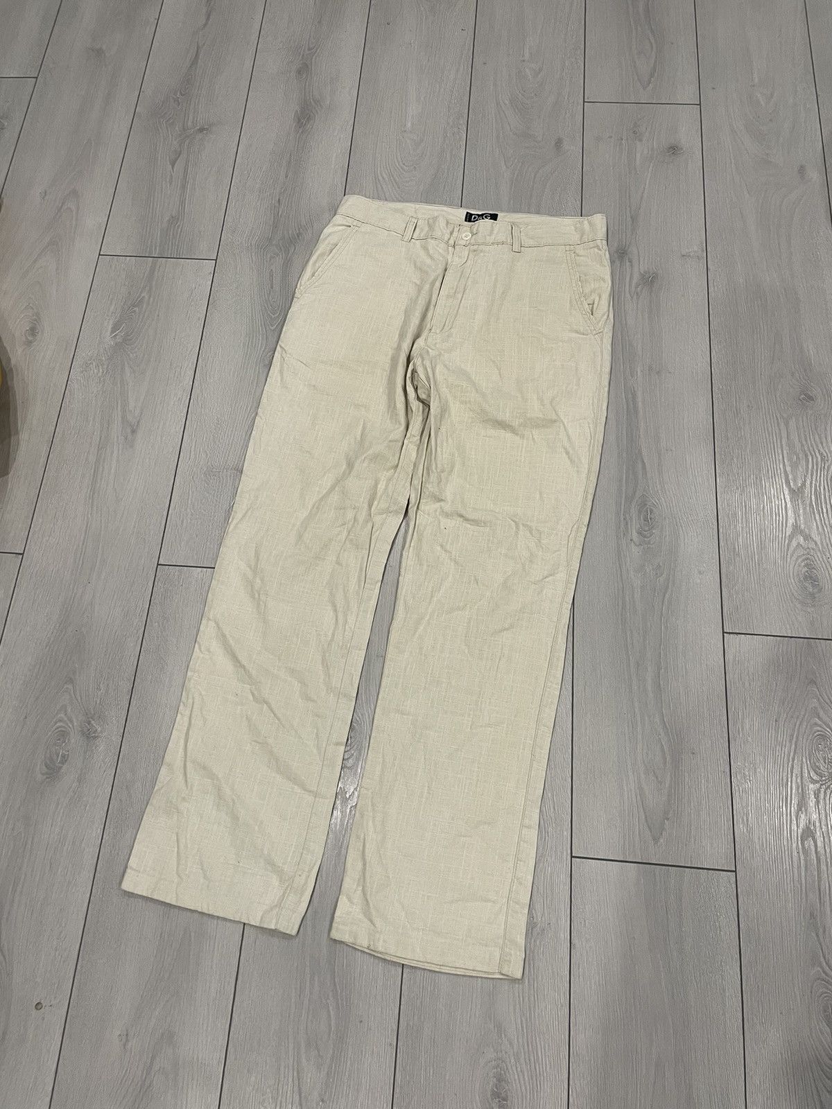 Rare 90s Dolce Gabbana linen pants joggers chinos baggy dese