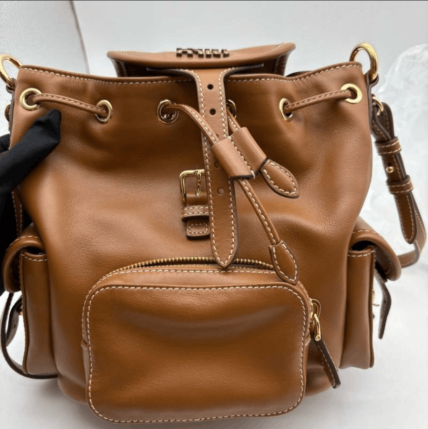 Miu Miu Miu Miu Calfskin Backpack with Engraved Logo Size ONE SIZE - 8 Thumbnail