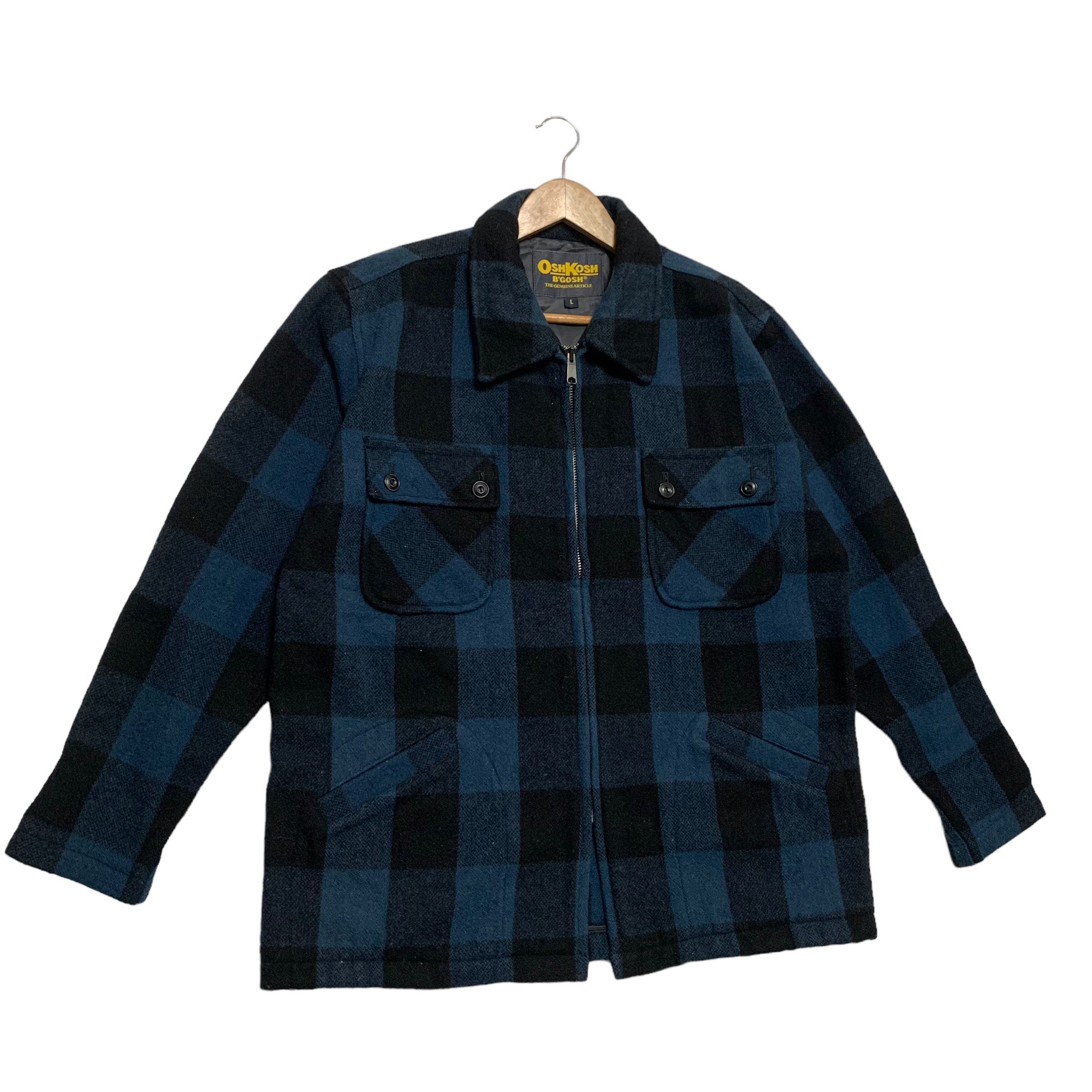 Oshkosh Oshkosh B'gosh Wool Tartan Zipper Jacket Size US L / EU 52-54 / 3 - 3 Thumbnail