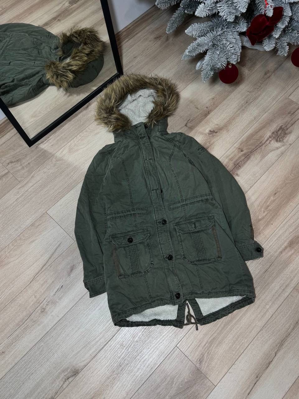 Abercrombie & Fitch Abercrombie & Fitch Faux Fur Hooded Parka Jacket Size L / US 10 / IT 46 - 1 Thumbnail
