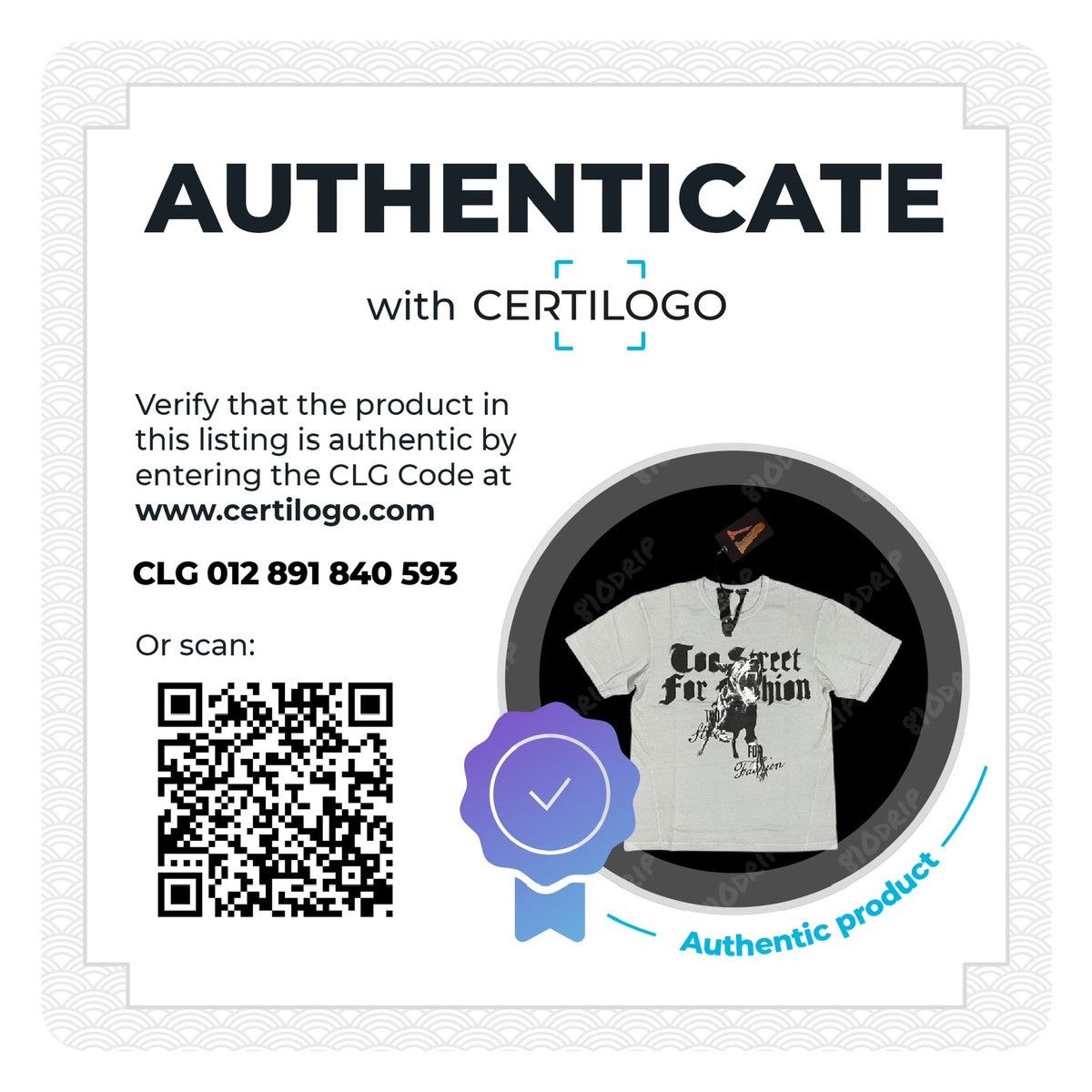 Vlone Vlone Bite Before You Bark Tee (M) Size US M / EU 48-50 / 2 - 6 Thumbnail