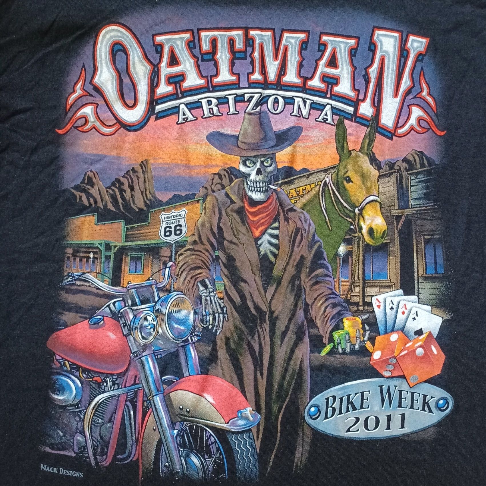 Gildan Gildan T-Shirt Black Oatman Arizona US 66 Bike Week 2011 Mens Small Classic Biker Motorcycle Rally Shirt Men XS? Size US S / EU 44-46 / 1 - 2 Thumbnail