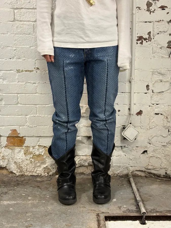 Roberto Cavalli FW1999 Roberto Cavalli Blue Dynamic Royal Denim Jeans Size 26" / US 2 / IT 38 - 2 Thumbnail
