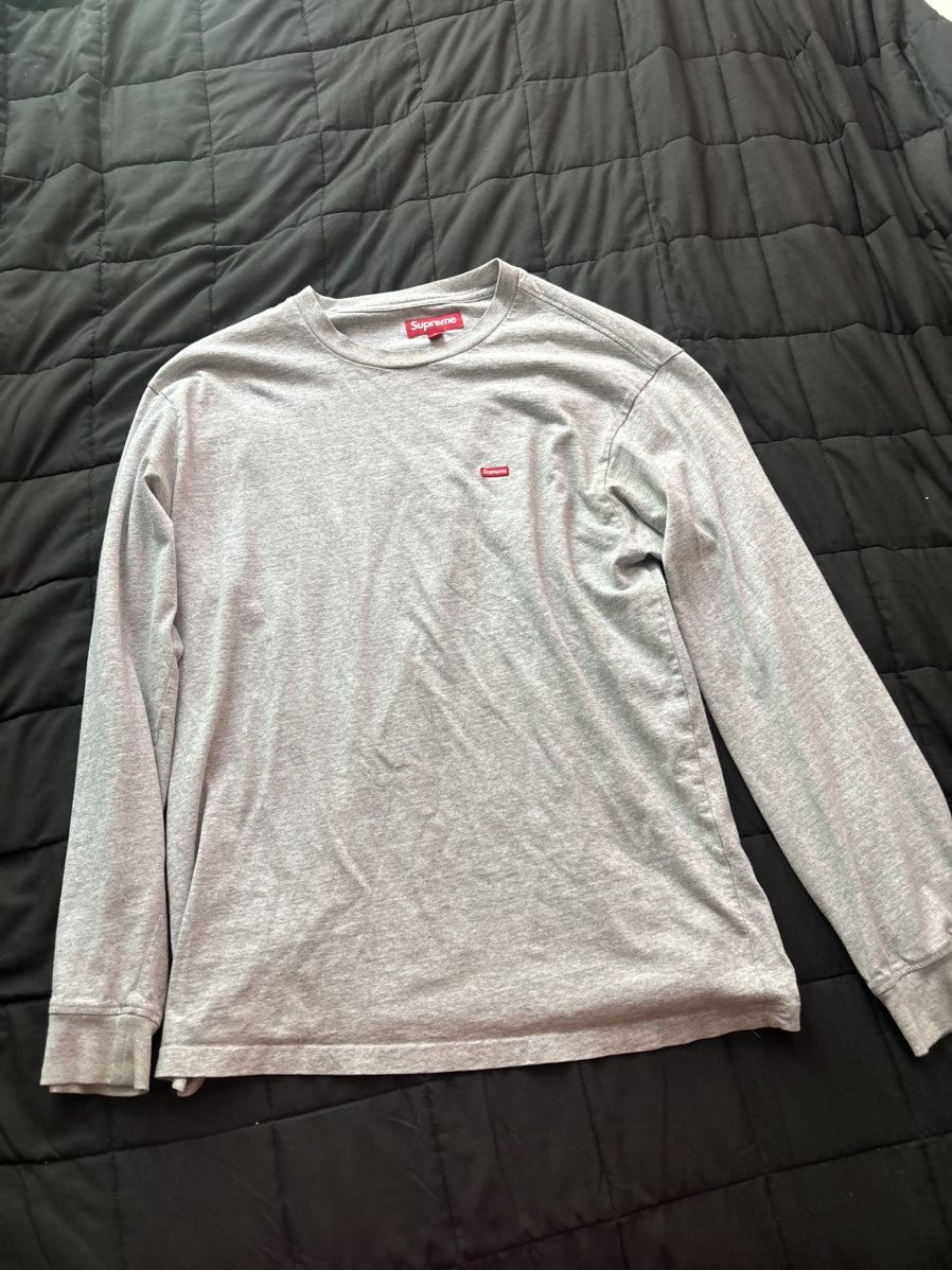 Supreme Supreme Box Logo Long Sleeve Grey Size US M / EU 48-50 / 2 - 1 Thumbnail