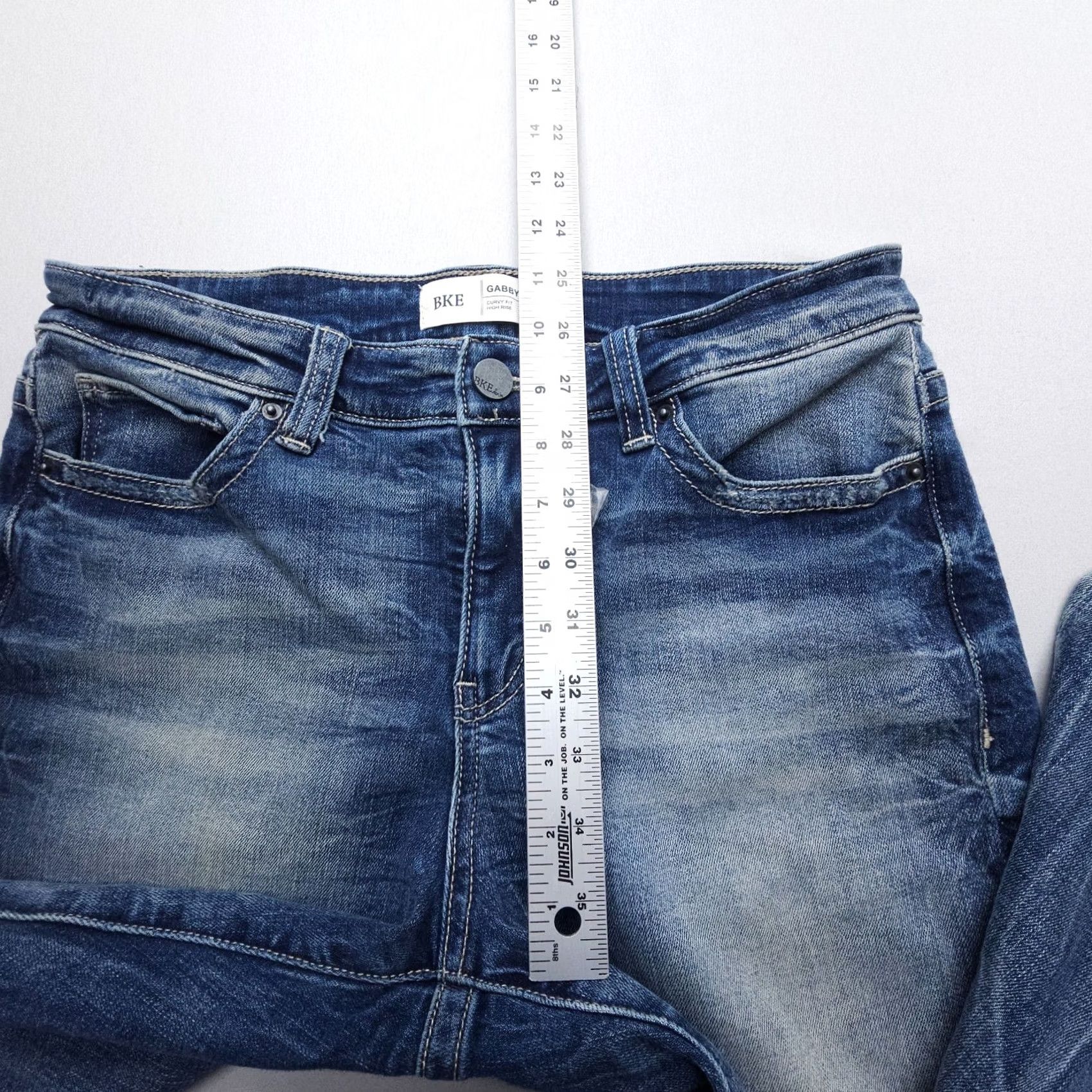 Vintage Buckle Gabby Curvy Fit High Rise Crop Jeans Size 27 Dark Wash Denim Women Buckle Bke 5-Pocket Cropped Modern Southwestern Blue Jeans Womens Size 27" / US 4 / IT 40 - 6 Thumbnail