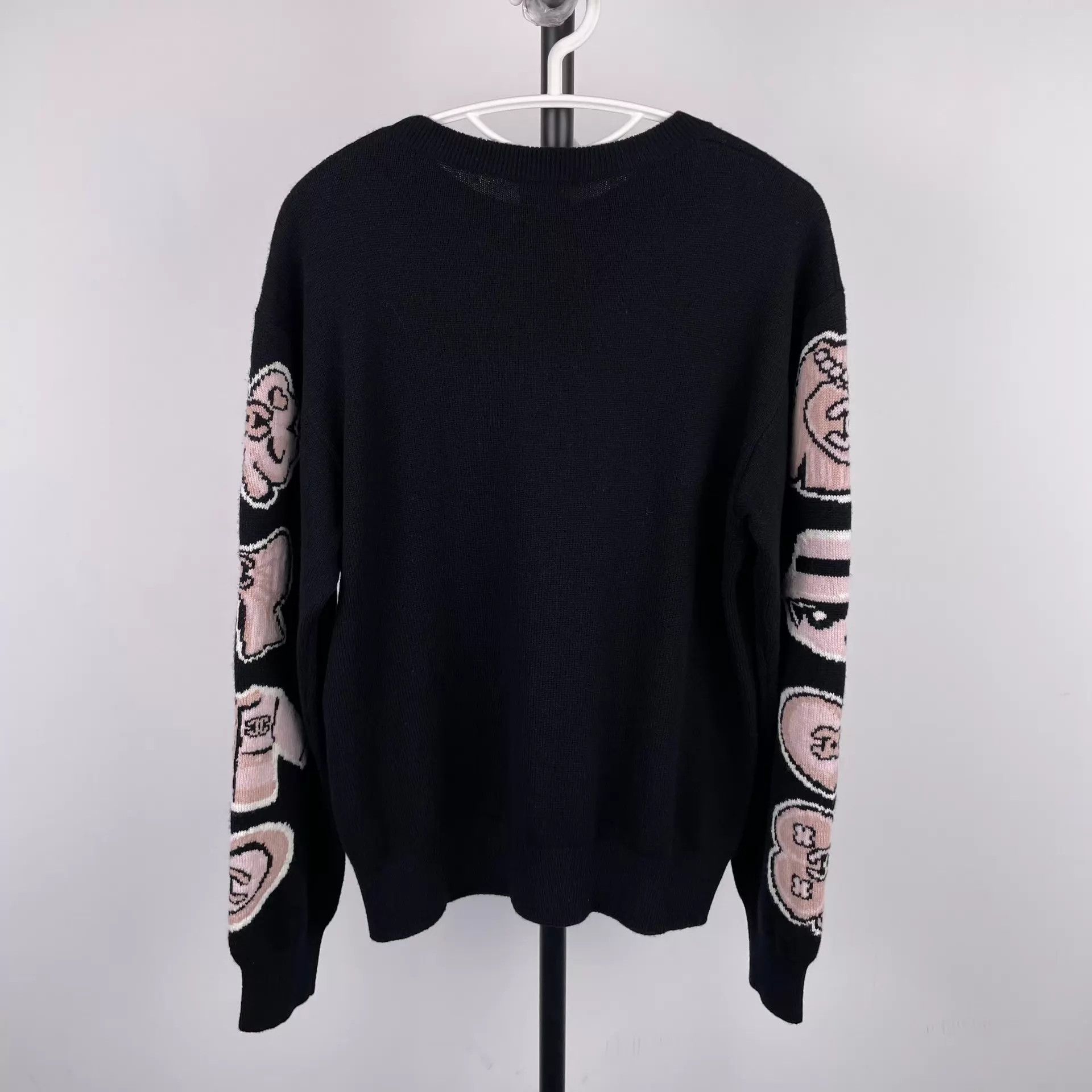 Chanel CHANEL 25B Cashmere Knit Black & Pink Arm Logo 38 Size S / US 4 / IT 40 - 2 Thumbnail