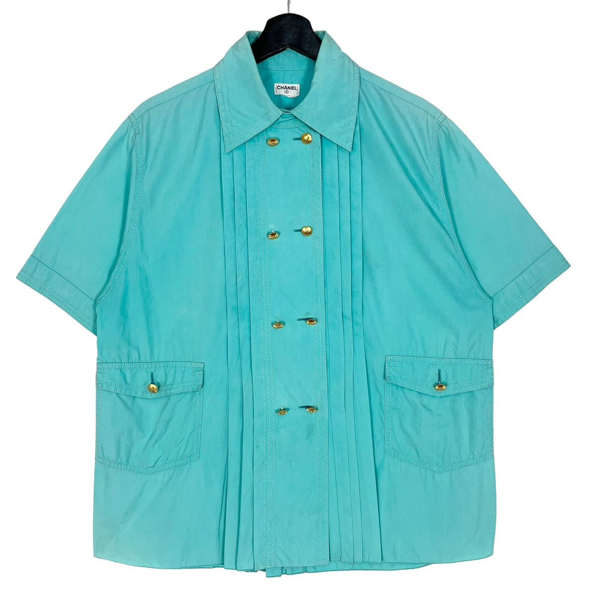 Chanel × Vintage Vintage Chanel Pleated Short Sleeve Women Light Jacket Size L / US 10 / IT 46 - 1 Thumbnail