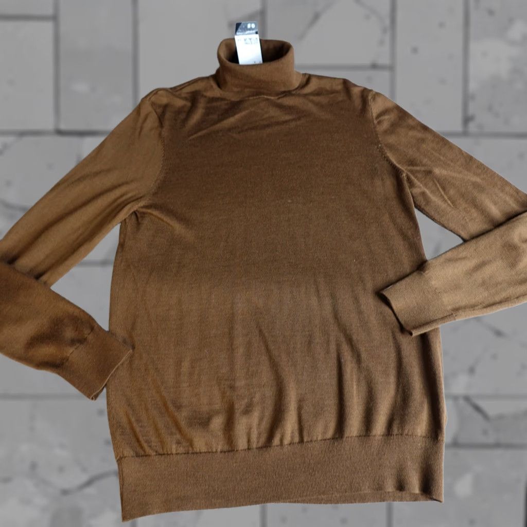 H&M H&M Mens Sweater Pullover Long Sleeve Brown Turtleneck Wool Blend M Casual Winter Fall Regular Mens Breathing Easy Care Machine Washable Size US M / EU 48-50 / 2 - 1 Thumbnail
