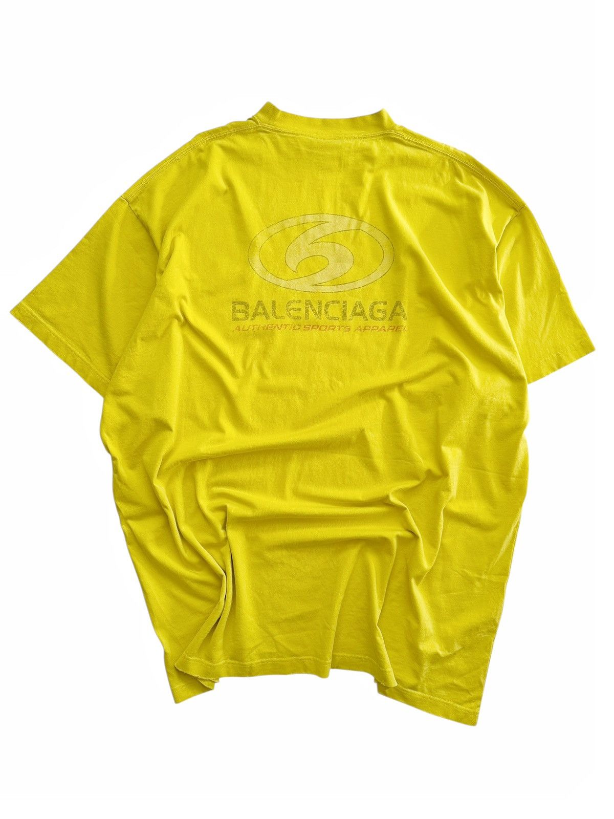 Balenciaga Surfer Athletic Halo Logo Yellow Shirt Size US XL / EU 56 / 4 - 2 Thumbnail