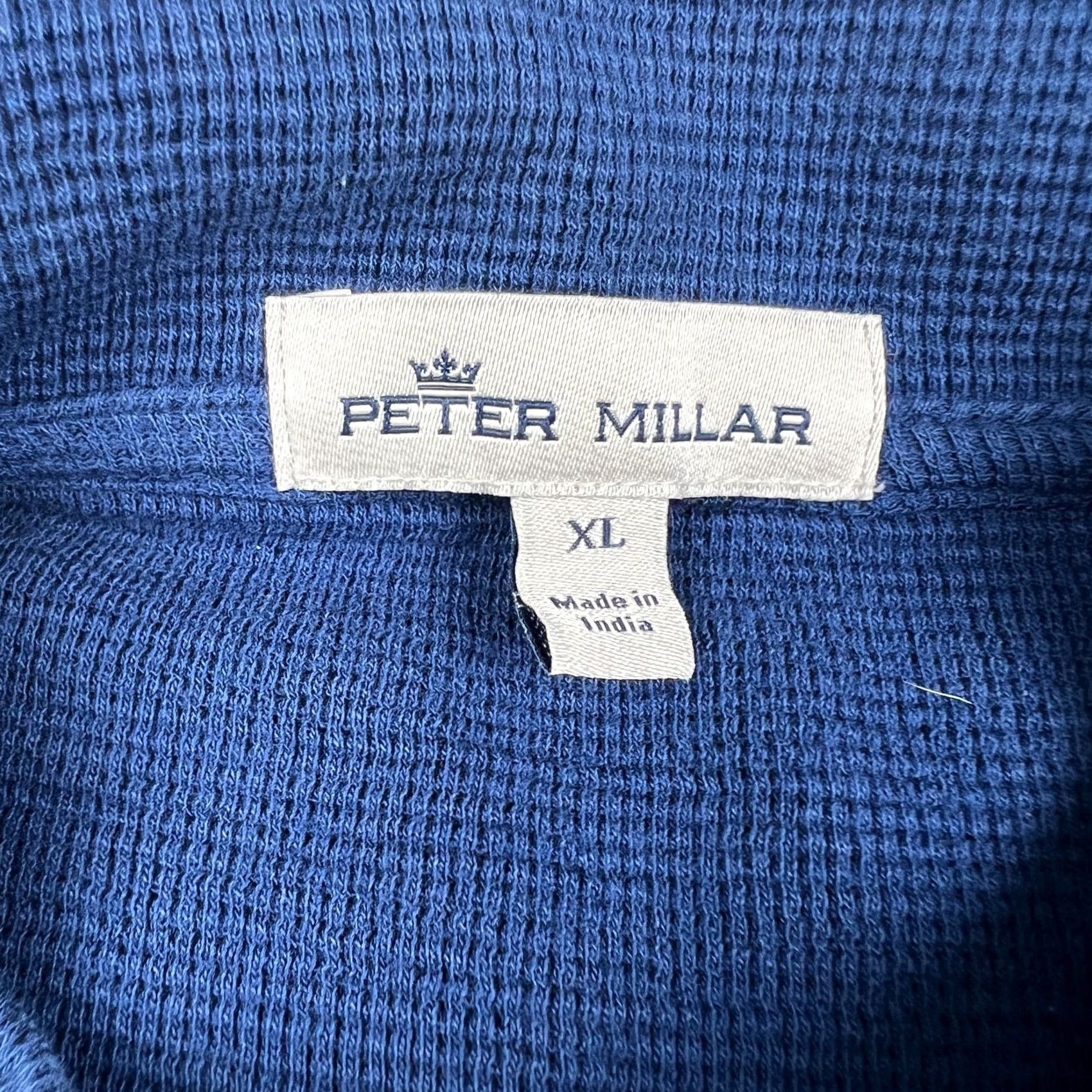 Peter Millar Peter Millar Mountainside Waffle Knit Quarter Zip Sweater XL Blue Men Size US XL / EU 56 / 4 - 3 Thumbnail