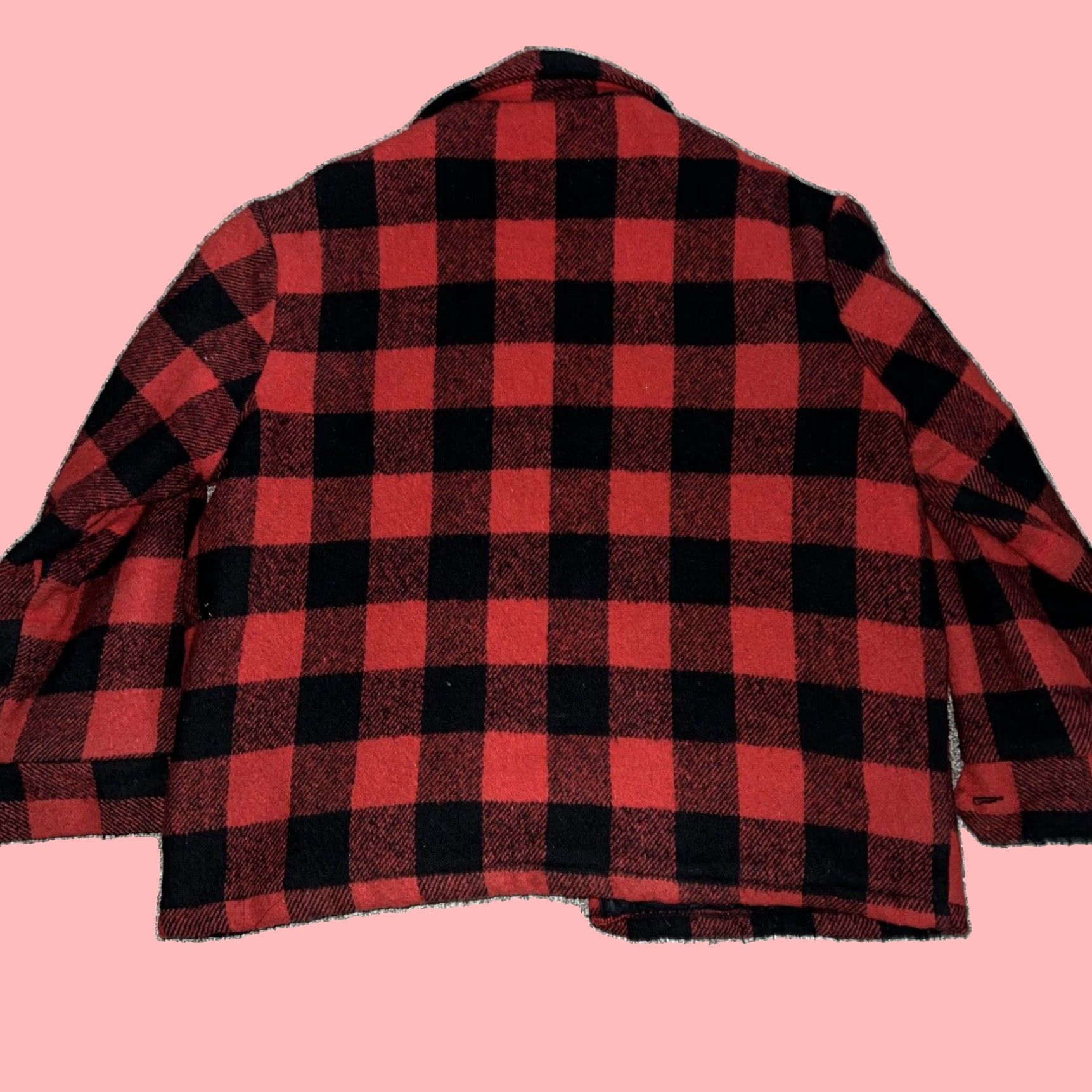 Vintage Weatherguard Full Zip Flannel Jacket Womens Large Red Wool Blend Size L / US 10 / IT 46 - 4 Thumbnail