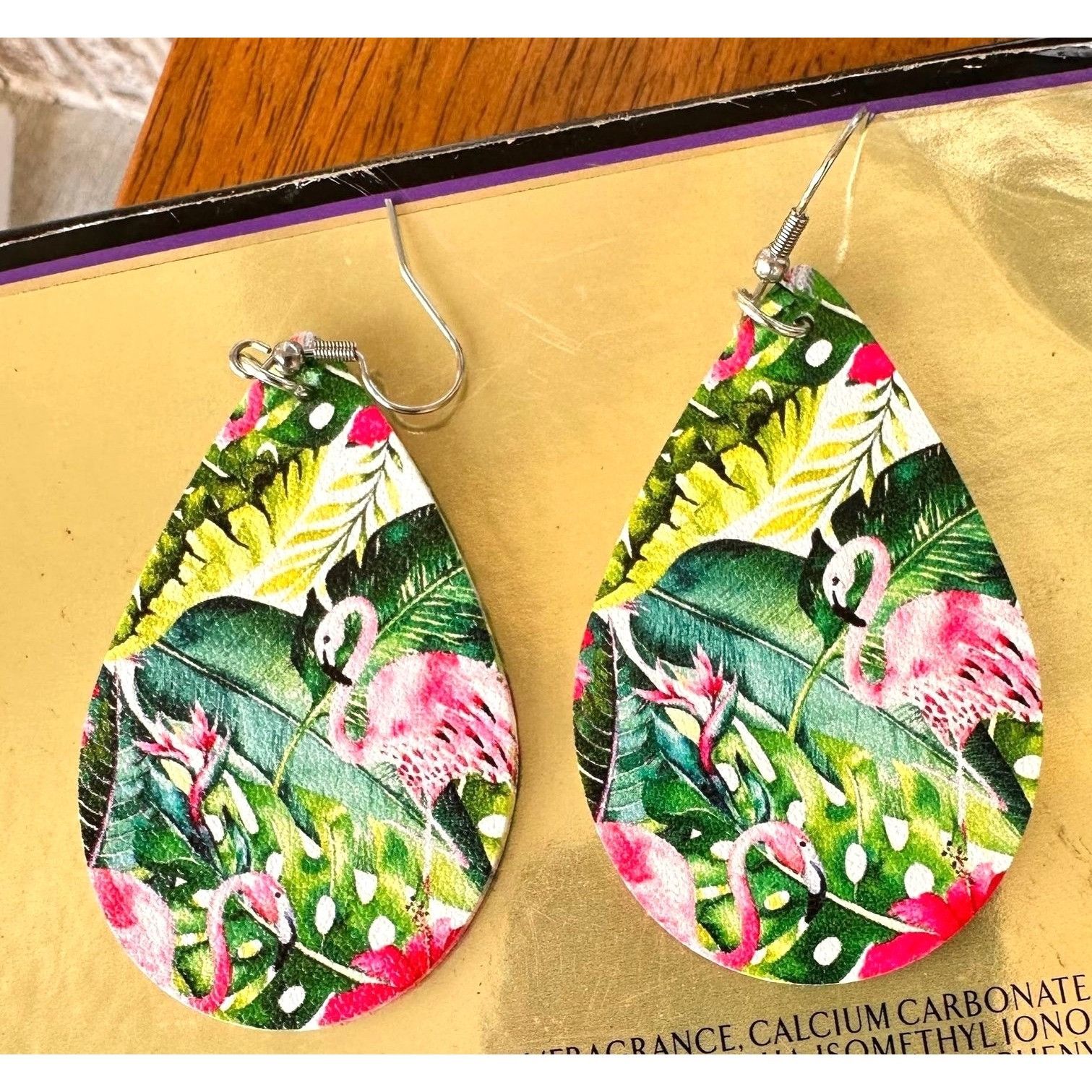 Handmade Flamingo Earrings Dangle Hooks New Art Deco Las Vegas Flori Size ONE SIZE - 9 Thumbnail