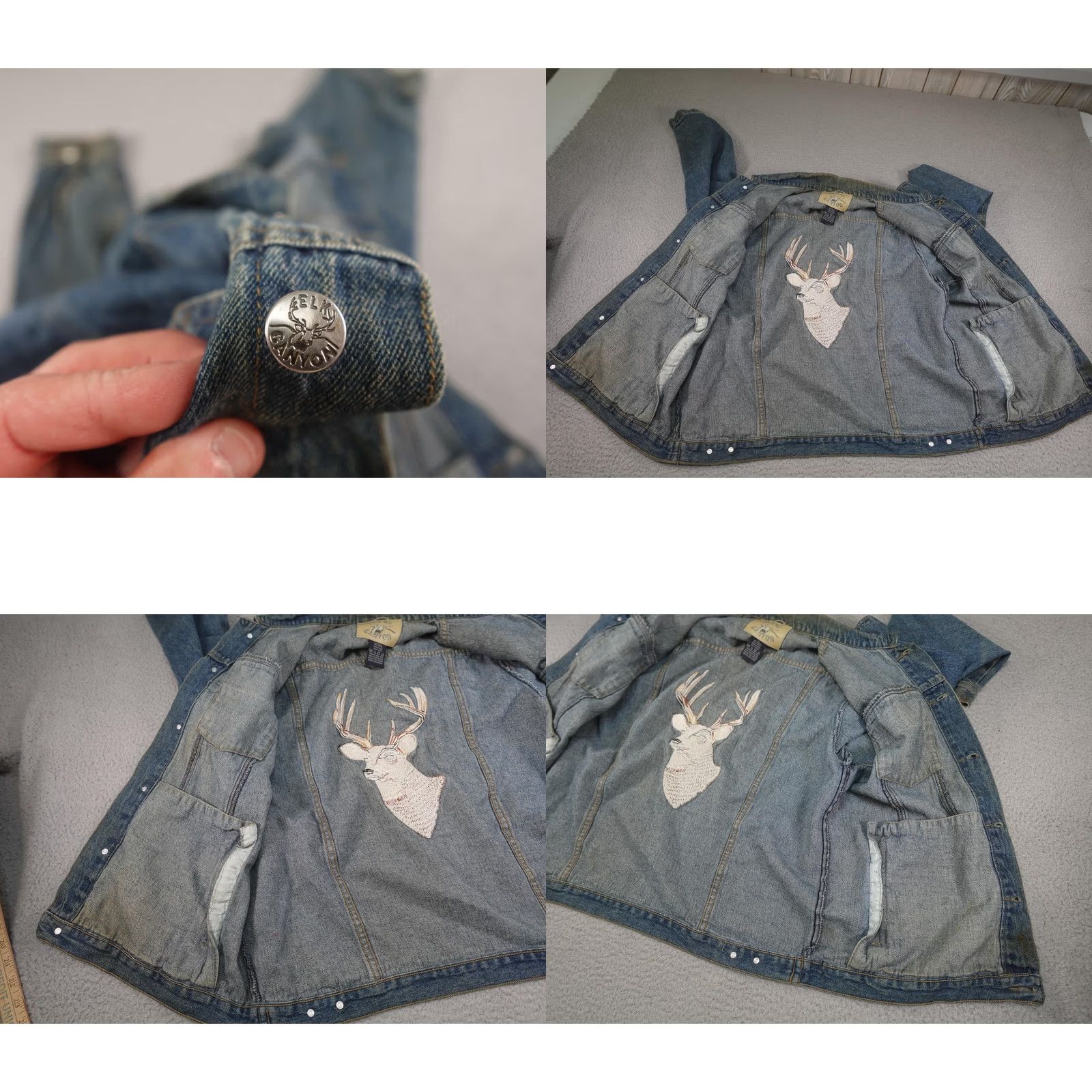 Vintage VINTAGE Elk Canyon Denim Jacket Mens XL Blue Trucker Embroidered Buck Deer Western Casual Size US XL / EU 56 / 4 - 10 Thumbnail