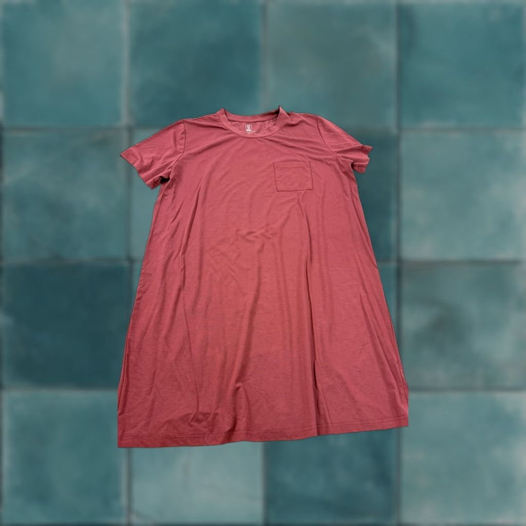 Vintage Bamboo Cool Dress Womens Large Red Shirt Bamboo Viscose Pocket Lounge Sleep Size L / US 10 / IT 46 - 1 Thumbnail