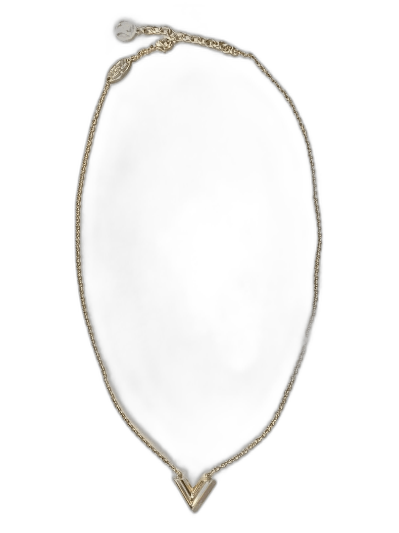 Louis Vuitton Gold Logo Necklace