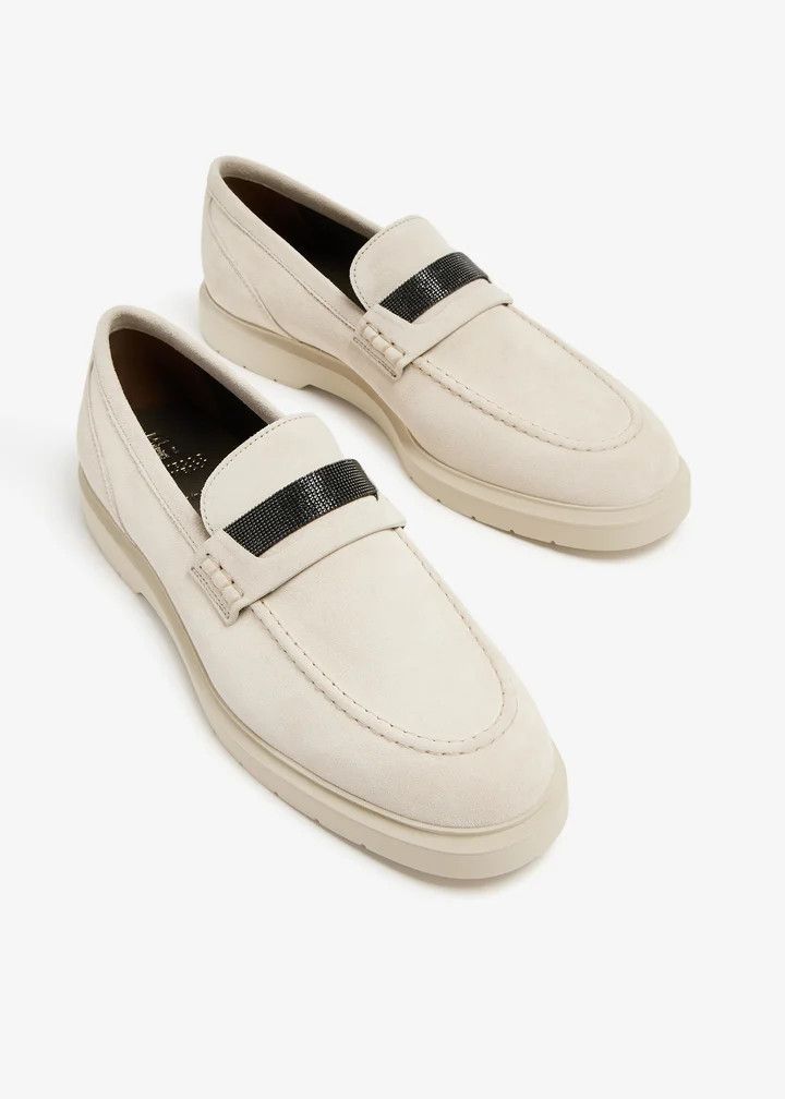 Brunello Cucinelli o1y0725 Leather Loafers in Cream Size US 6 / IT 36 - 4 Thumbnail