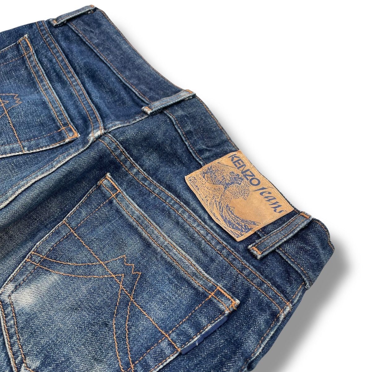 Kenzo 🇯🇵 VINTAGE KENZO WASHED DISTRESSED DENIM PANTS Size US 29 - 8 Thumbnail