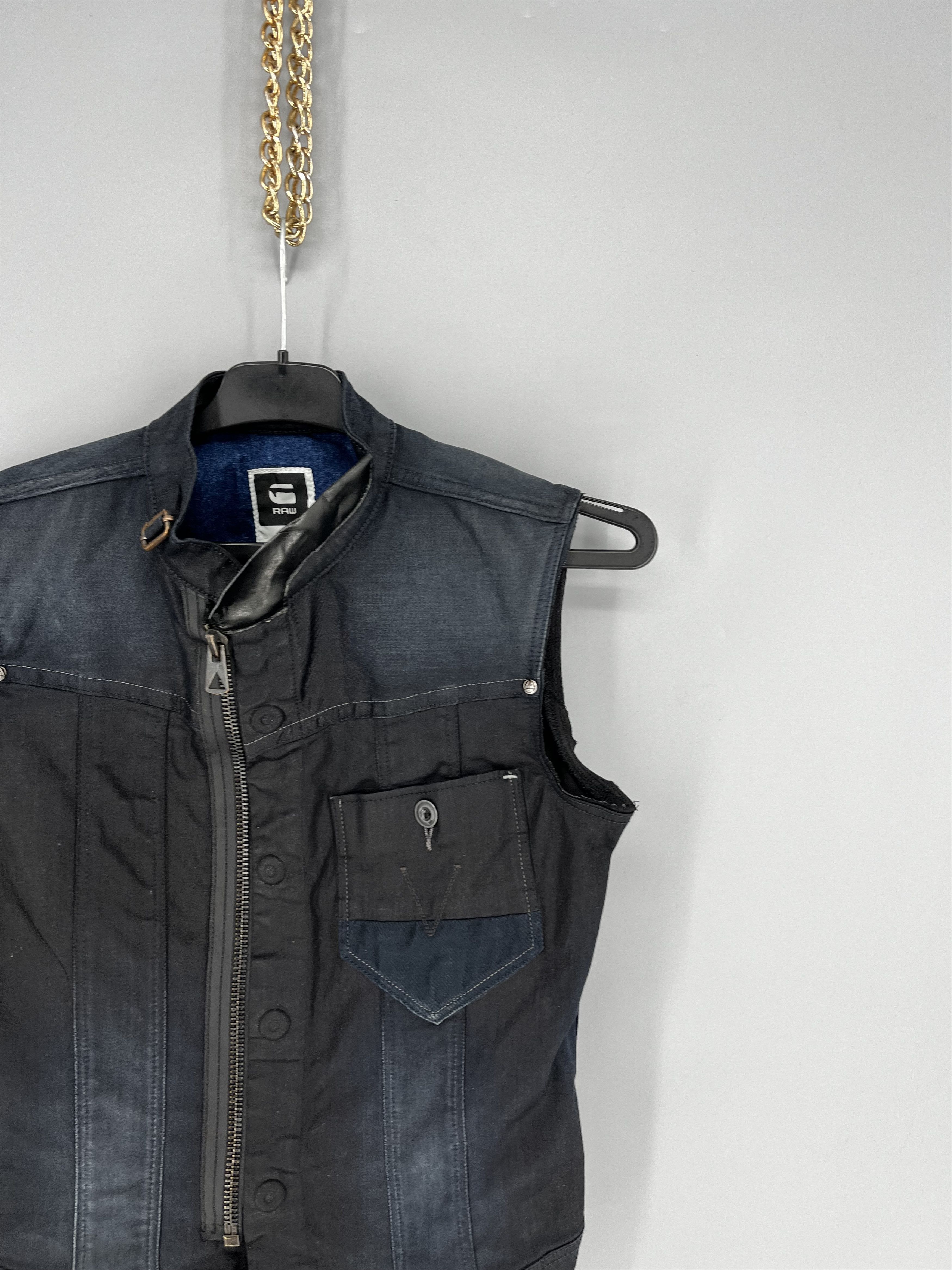 Raw State Ladies G-Star Raw Midge Dumont Sleeveless Denim Waistcoat Size US M / EU 48-50 / 2 - 5 Thumbnail