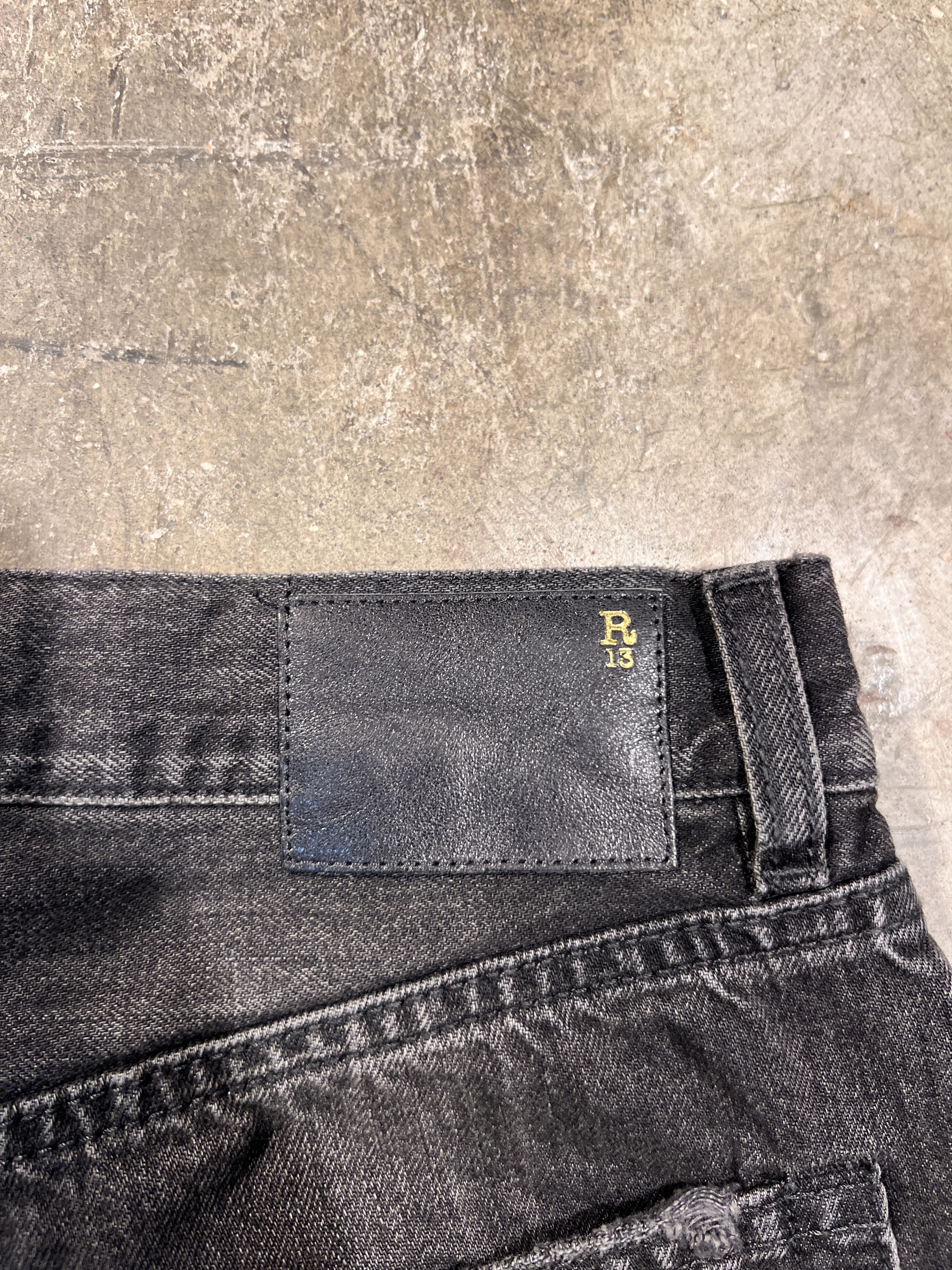 R13 R13 Crop Wide Leg Jean Wilson Black Size 27" / US 4 / IT 40 - 7 Thumbnail