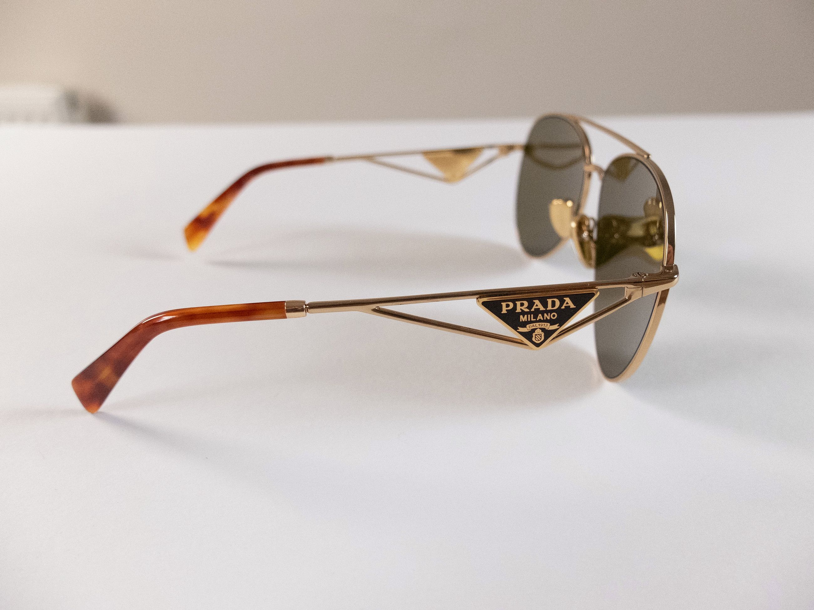 Prada PRADA gold tone metal aviator frame sunglasses authentic Size ONE SIZE - 6 Thumbnail