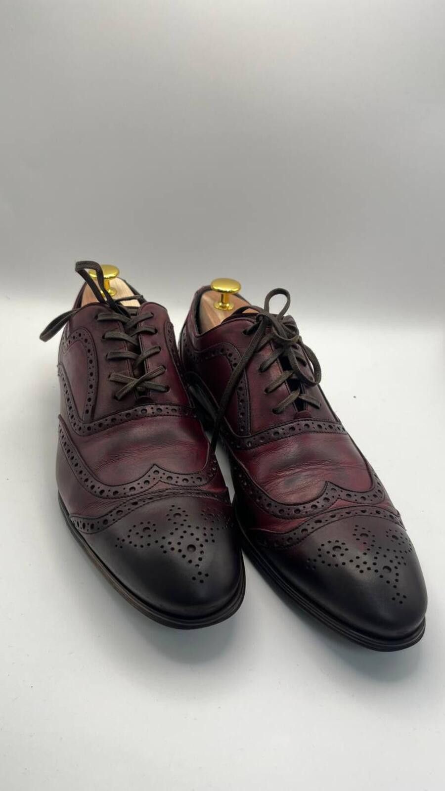 Dolce & Gabbana Dolce & Gabbana Burgundy and Black Leather Brogue Shoes Size US 7 / EU 40 - 1 Thumbnail