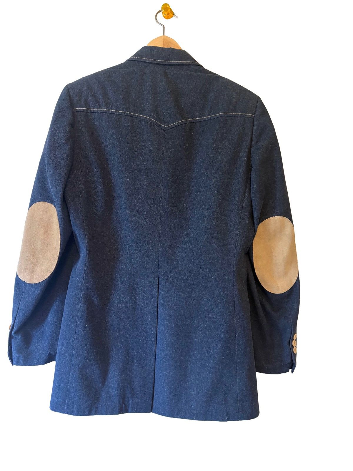 Vintage Vintage 70s Denim Blazer w/ Suede Elbow Patches Size 38R Size 38R - 2 Thumbnail