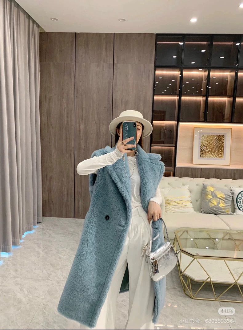 Max Mara Max Mara Blue Teddy Vest Coat Size S / US 4 / IT 40 - 3 Thumbnail