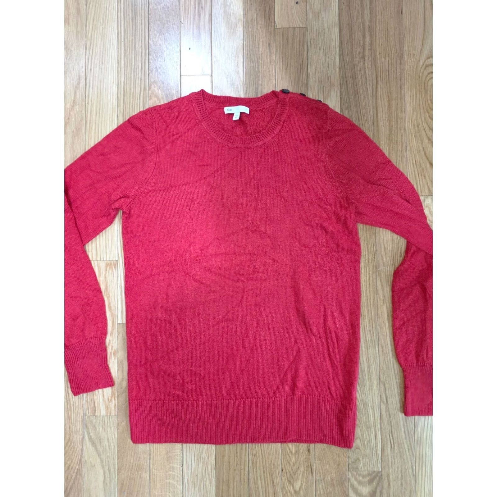Gap Gap Luxe Pullover Sweater Women's M Red Acrylic Knit Crew Neck Long Sleeve Casual Winter Fall Spring Regular Fit Womens Mens Girls Boys Size M / US 6-8 / IT 42-44 - 4 Thumbnail