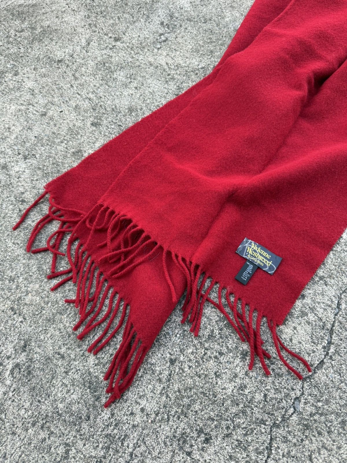 Vivienne Westwood Vivienne Westwood Logo Wool Red Scarf Size ONE SIZE - 5 Thumbnail