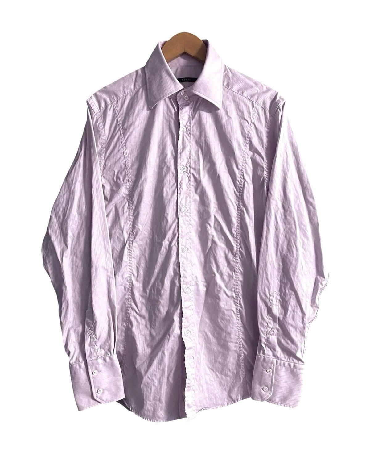 Gucci Vintage Gucci by Tom Ford Pink Long Sleeve Striped Shirt Size US S / EU 44-46 / 1 - 1 Thumbnail