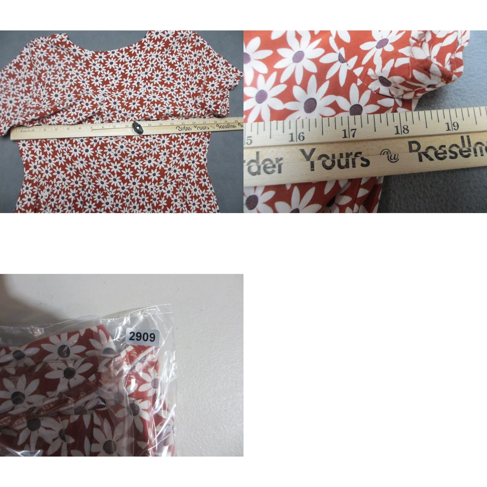 Madewell Madewell Red White Clara Midi V-Neck Dress Womens Small Falling Daisies Floral Size S / US 4 / IT 40 - 9 Thumbnail