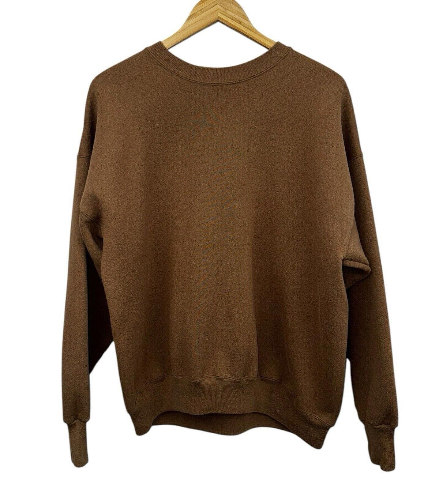 Hanes Vintage 90s Hanes Premium Tan Brown Earth Tone Crewneck XL Size US 36 / EU 52 - 1 Thumbnail