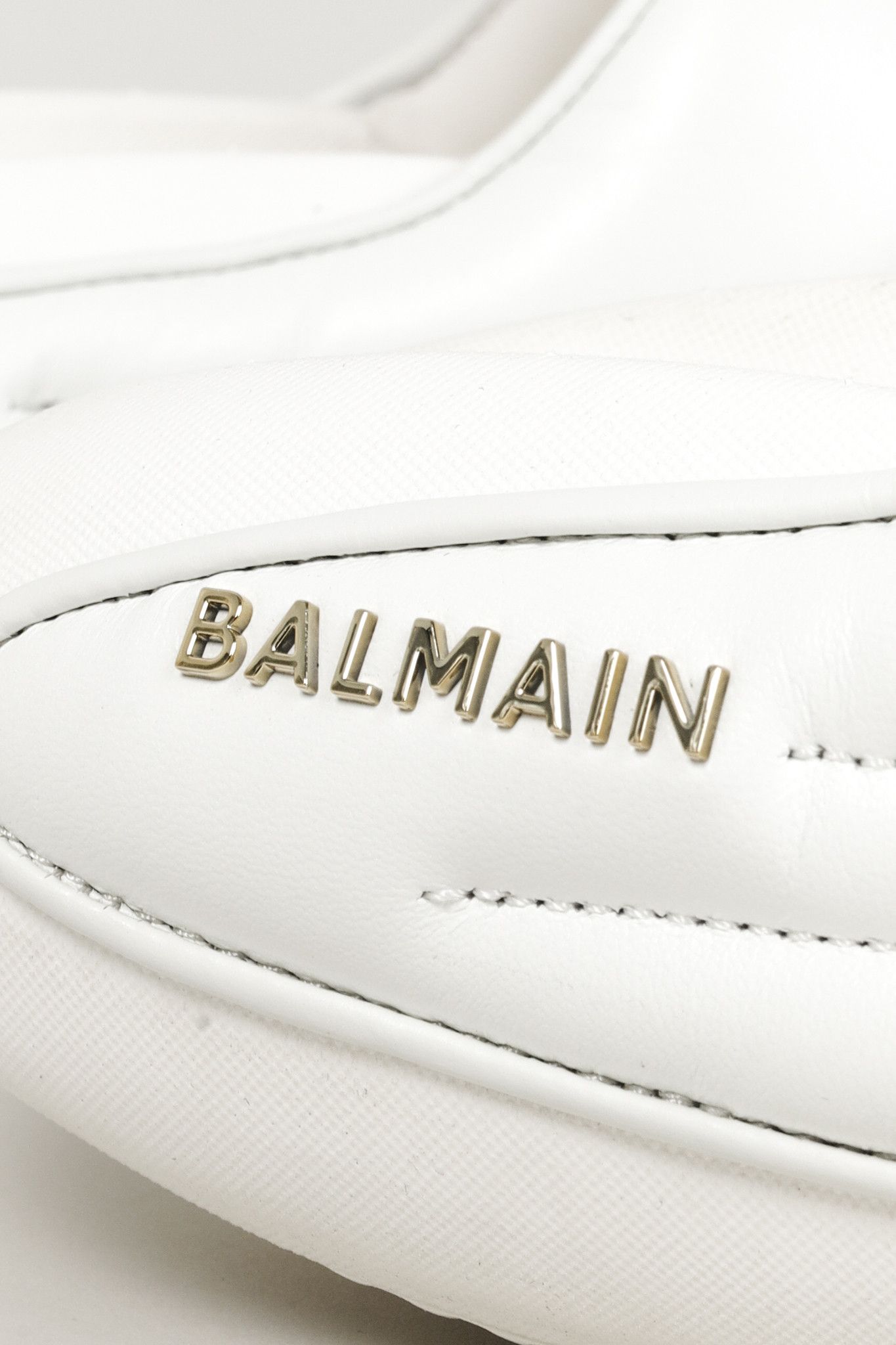 Balmain Balmain YN1VL699LPQP0A White Leather B-It Padded Mules Size US 6.5 / IT 36.5 - 8 Thumbnail