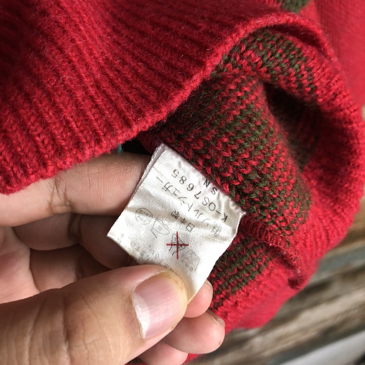 Homespun Knitwear × Japanese Brand × Vintage Self Suece Red vintage Knitwear #A1706 Size S / US 4 / IT 40 - 11 Thumbnail