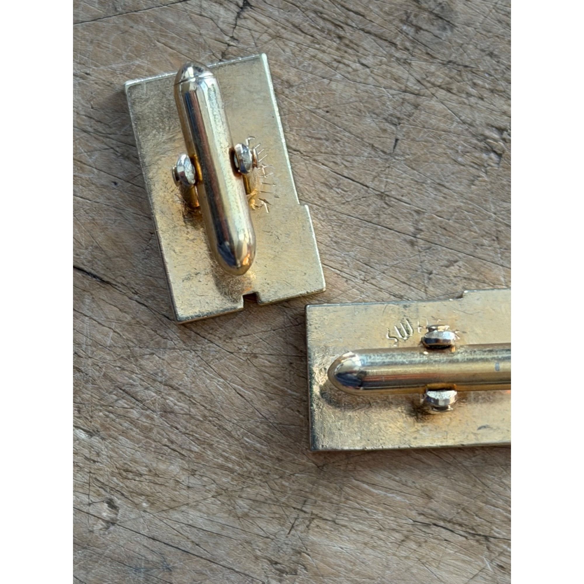 Other Gold-Tone Rectangular Greek Key Design Cufflinks Vintage Sty Size ONE SIZE - 4 Thumbnail