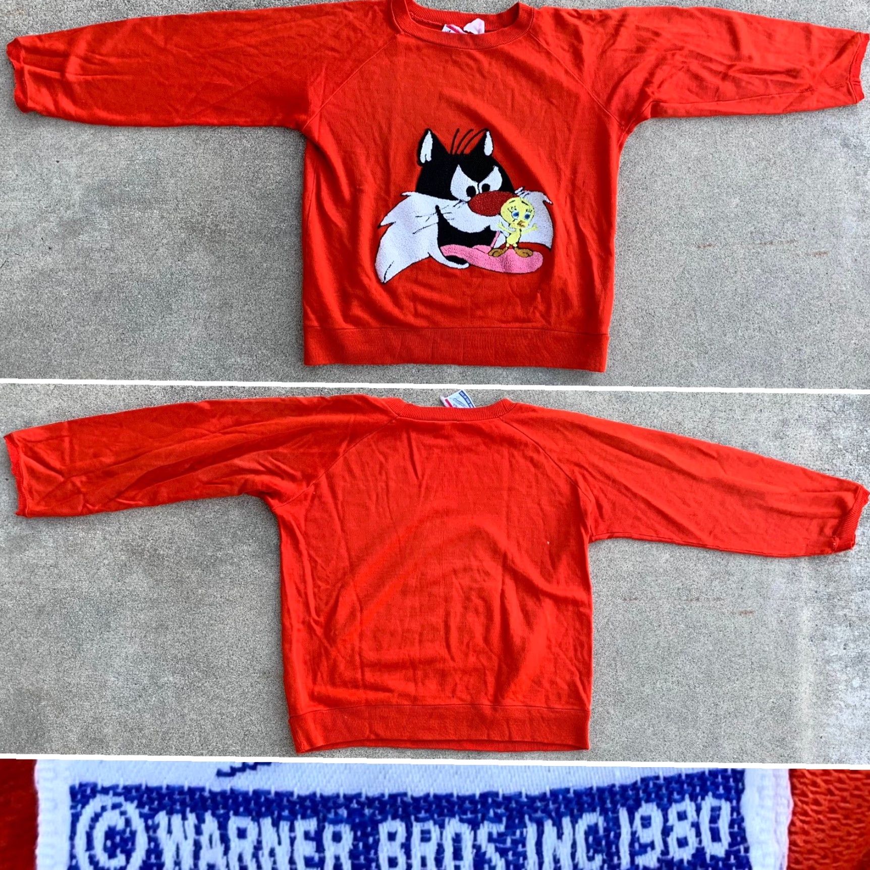 Vintage VINTAGE American Characters Looney Tunes sweatshirt Shirt L Red 1980s Raglan Warner Bros Inc Mens Girls Boys? Size L / US 10 / IT 46 - 3 Thumbnail