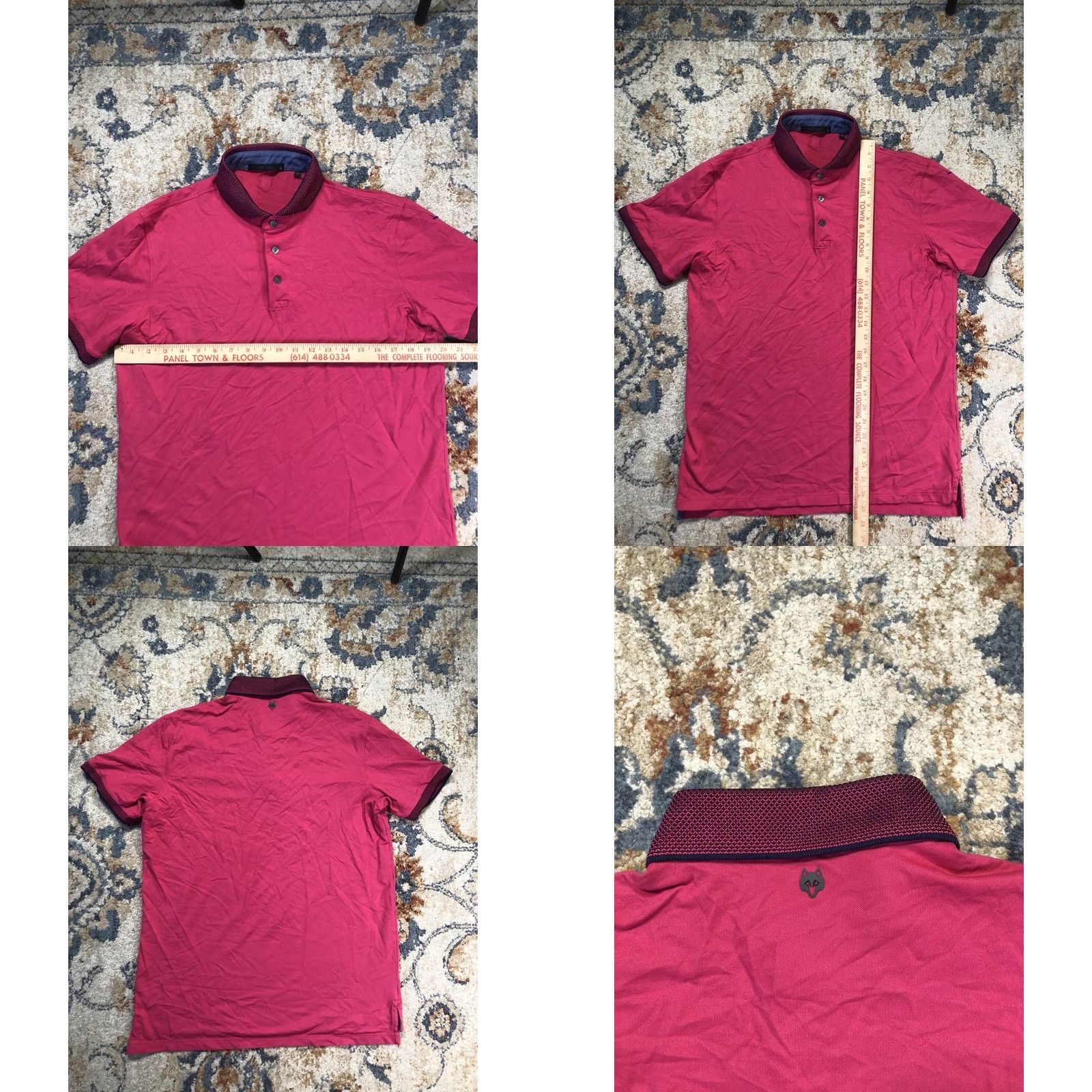 Vintage Greyson Golf Polo Shirt Mens M Pink Solid Short Sleeve Collared Knit Contrast Collar Navy Cuff Logo Wolf Head Vintage No Size US M / EU 48-50 / 2 - 8 Thumbnail