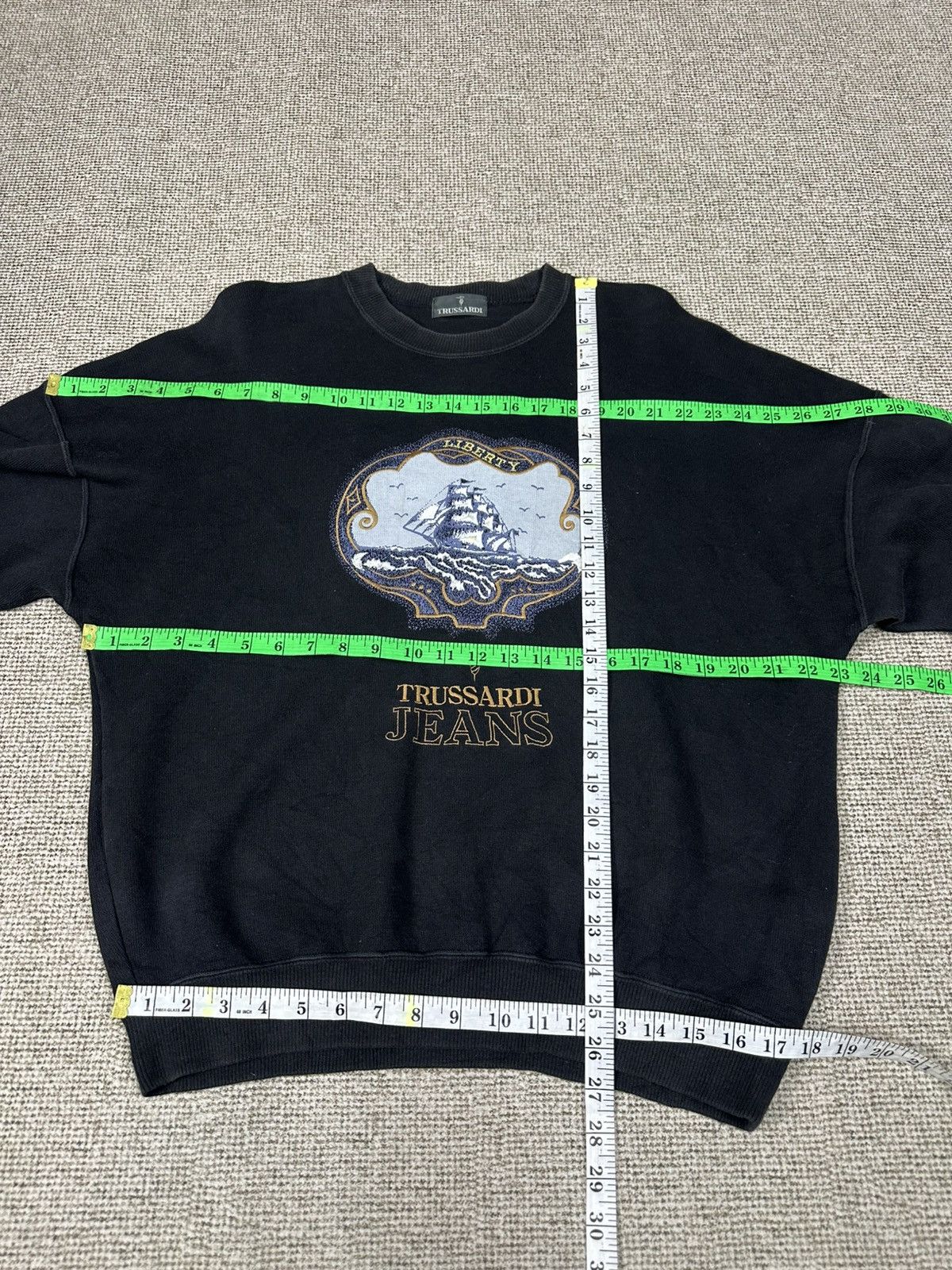 Trussardi Vintage Trussardi Jeans Liberty Logo Baggy Crewneck Z462 Size US L / EU 52-54 / 3 - 5 Thumbnail