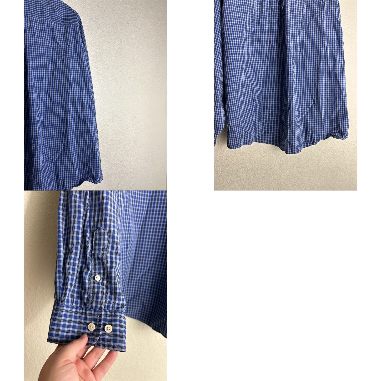 Eddie Bauer Eddie Bauer Mens Button-Up Shirt Plaid Checkered Cotton Blue 2XL Long Sleeve Size US XXL / EU 58 / 5 - 9 Thumbnail
