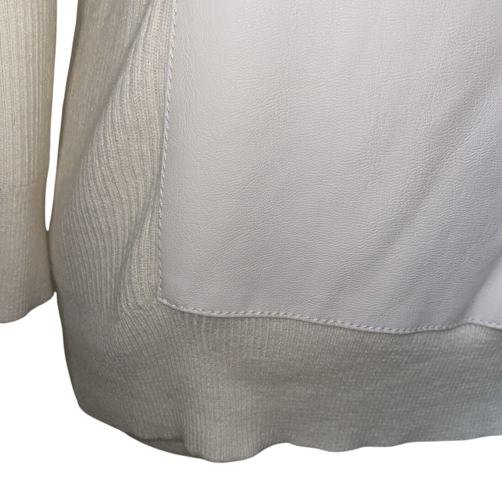 Banana Republic Banana Republic Women's Ivory Sweater Small Faux Leather Size S / US 4 / IT 40 - 3 Thumbnail