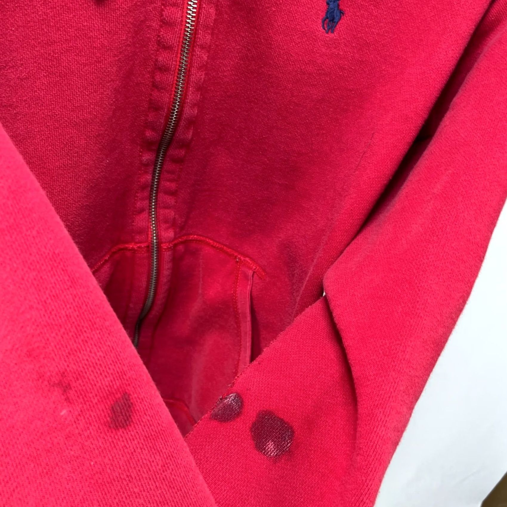 Polo Ralph Lauren VINTAGE Polo Ralph Lauren Pony Zip Up Hoodie Small Mens Red Cotton Fleece Hooded Logo 90s Classic Full Zip Pockets All Seasons Size US S / EU 44-46 / 1 - 4 Thumbnail