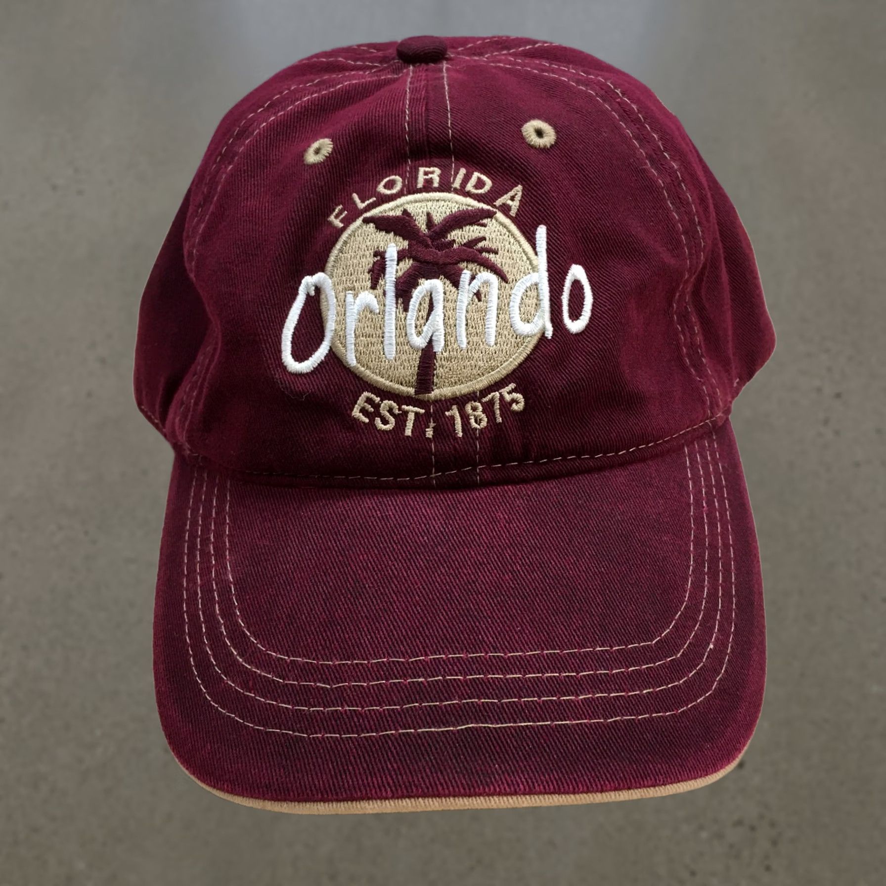 Vintage Jacobson Hat Florida Orlando EST 1875 Baseball Cap Mens OS Maroon Adjustable Hat Size ONE SIZE - 1 Thumbnail