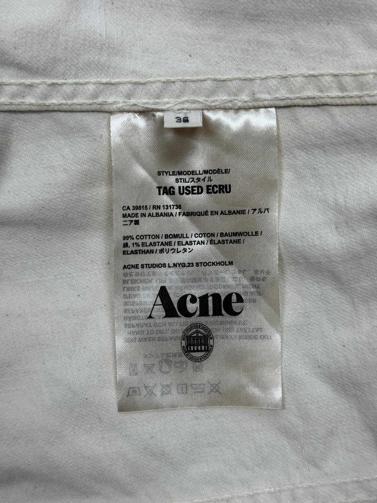 Acne Studios Acne Studios Distressed Denim Jacket Tag Used Ecru size 38 Size XS / US 0-2 / IT 36-38 - 15 Thumbnail