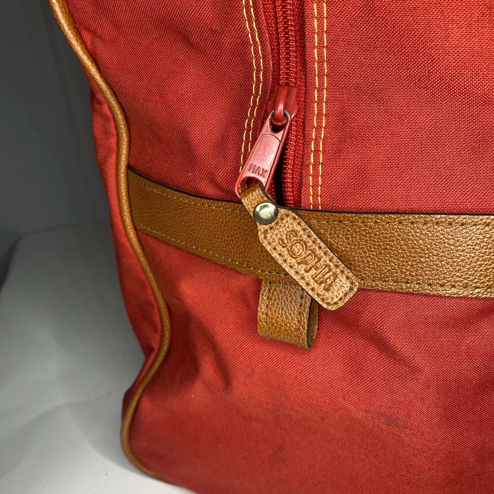 Vintage VINTAGE Sophia Canvas Tote Bag Red 90s Unisex Adults Leather Straps Size ONE SIZE - 2 Thumbnail