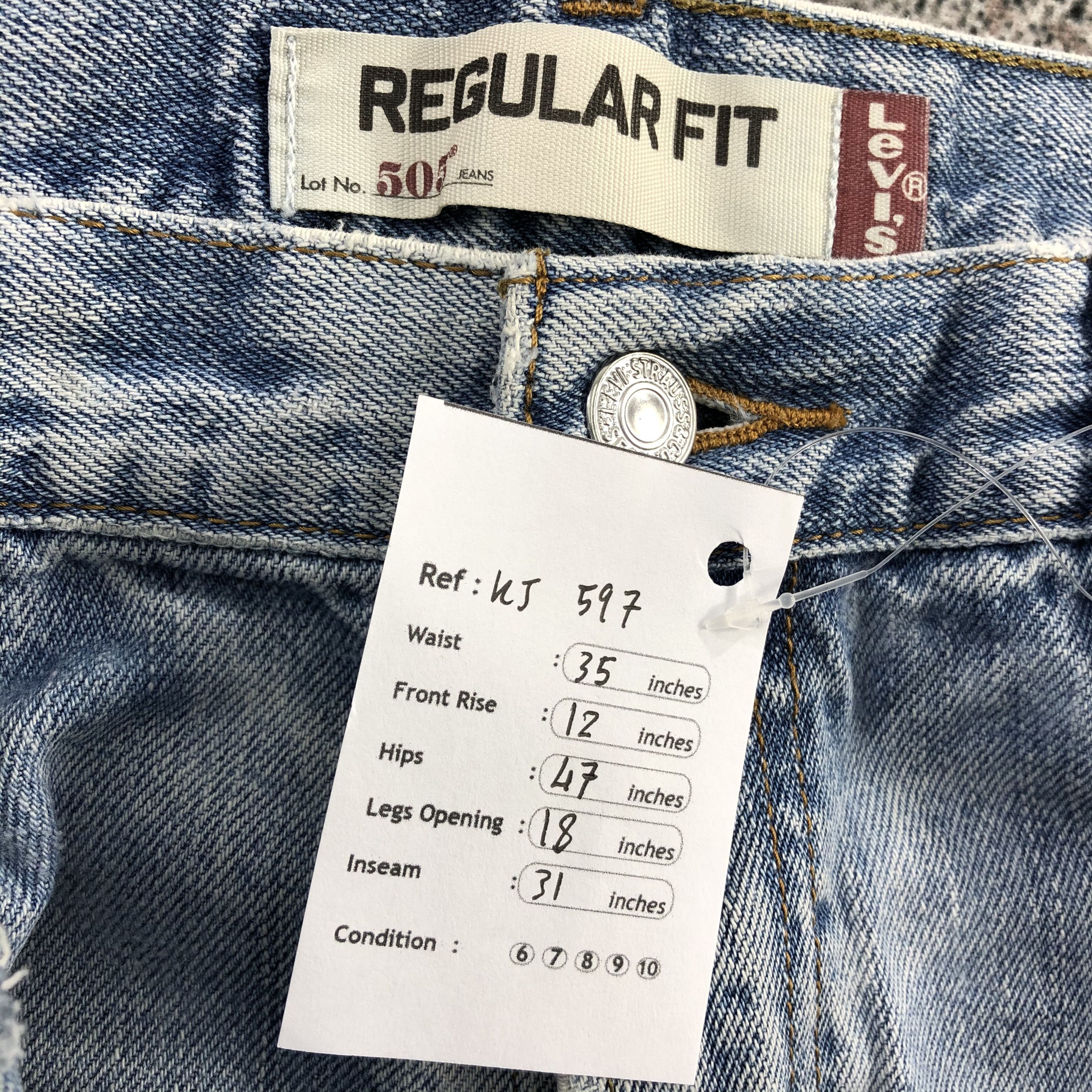 Levi's Vintage Levis 505 Jeans Stone Wash Denim KJ597 Size US 34 / EU 50 - 12 Thumbnail